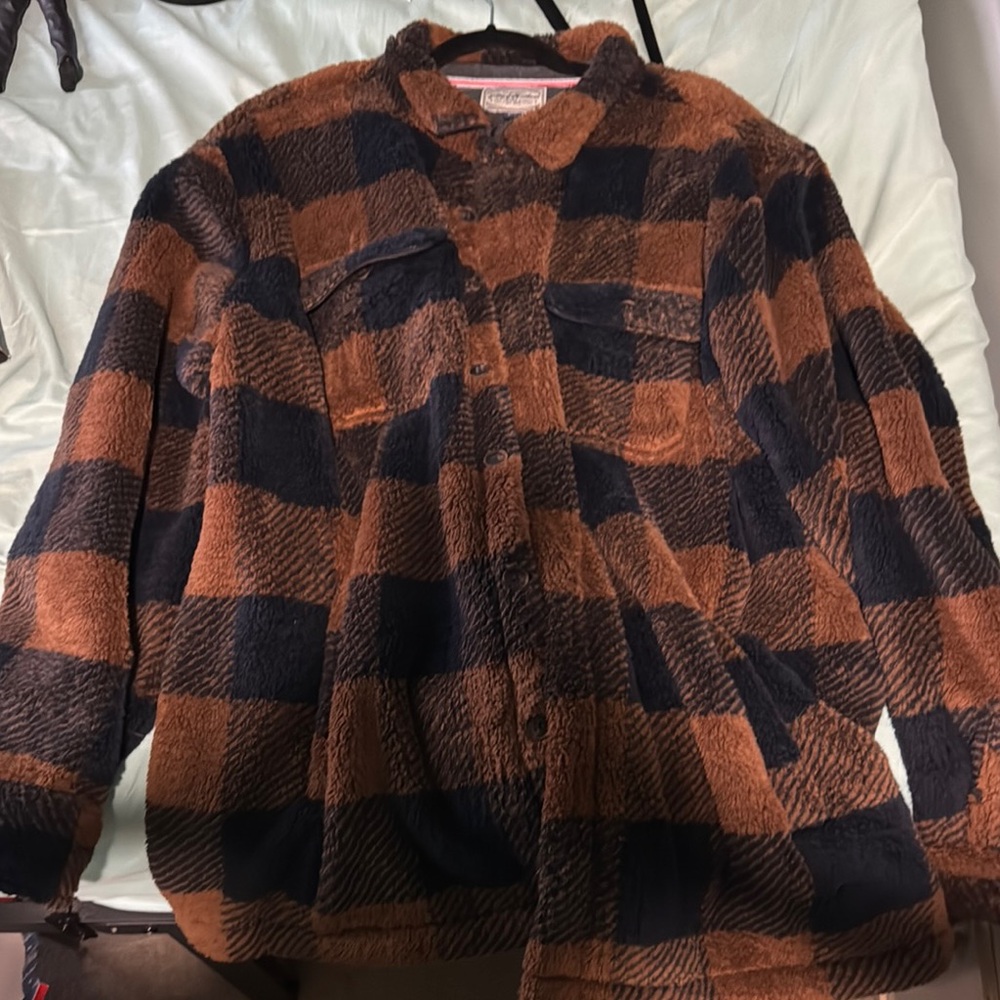 Brown and Black Checkered Jacket